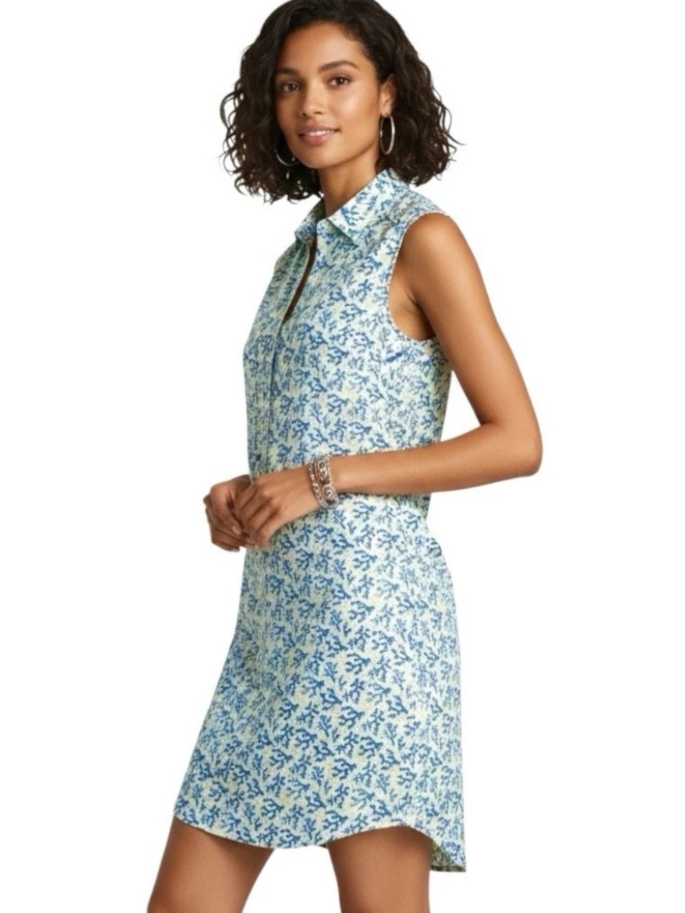 Vineyard Vines Performance Dress Sankaty Lucaya Blue Coral Reef Size Medium